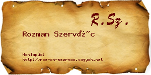 Rozman Szervác névjegykártya
